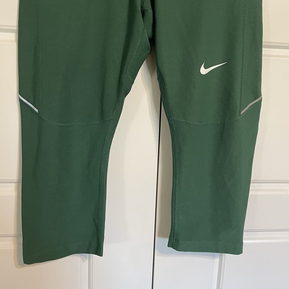 Nike Dri-FIT Running Crop Leggings Womens Green Athletic Activewear Womens Med - Picture 4 of 9